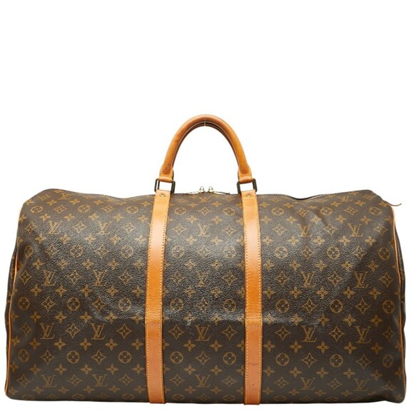Louis Vuitton Handbags - LOUIS VUITTON Authentic Brown Monogram Leather Keepall 60 Boston Bag